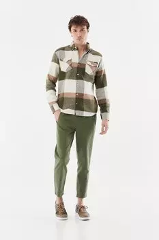 Габардиновые брюки с эластичной резинкой на талии Fullamoda, хаки