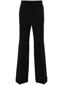 Габардиновые брюки широкого кроя Gucci, черный