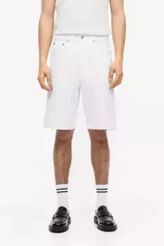 Габардиновые шорты свободного кроя H&M, белый
