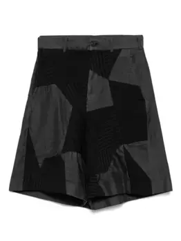 Габардиновые шорты в технике пэчворк Black Comme Des Garons, черный