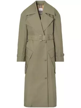 Габардиновый тренч Laxton Burberry, зеленый
