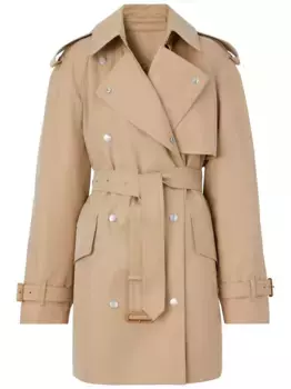 Габардиновый тренч с поясом BURBERRY, коричневый