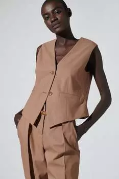 Габардиновый жилет LUISA CERANO, цвет coffee