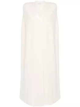 Gabriela Hearst пончо Finola из вирджинской шерсти, нейтральный цвет