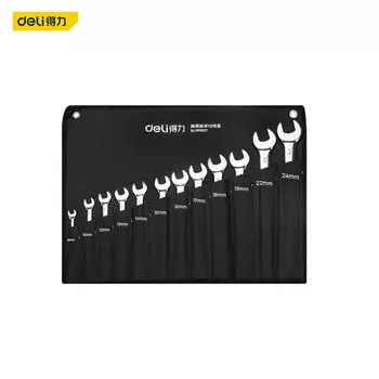 Гаечный ключ двойного назначения Deli, набор из 12 предметов, набор двойных рожковых ключей двойного назначения, двойной мертвый ключ DL130012T