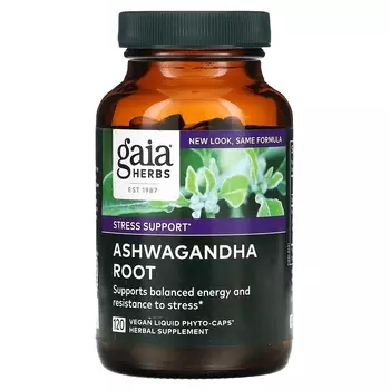 Gaia Herbs Корень ашваганда, 120 веганских капсул