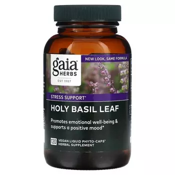 Gaia Herbs Листья базилика 120 растительных фитокапсул с жидкостью внутри