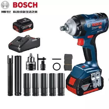 Гайковерт ударный Bosch GDS18V-400 с насадками