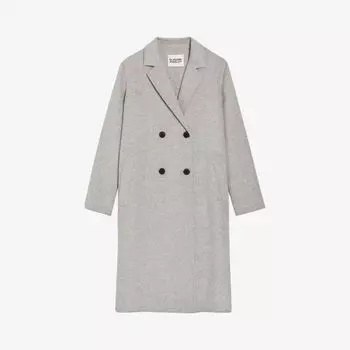 Галантер двубортное пальто из смесовой шерсти Claudie Pierlot, цвет noir / gris