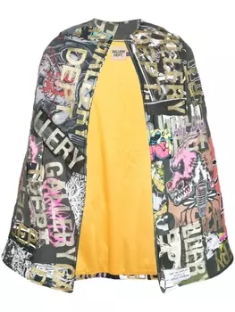 GALLERY DEPT. кейп в технике пэчворк с логотипом, черный