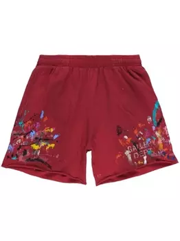 GALLERY DEPT. спортивные шорты Insomnia с эффектом разбрызганной краски, красный