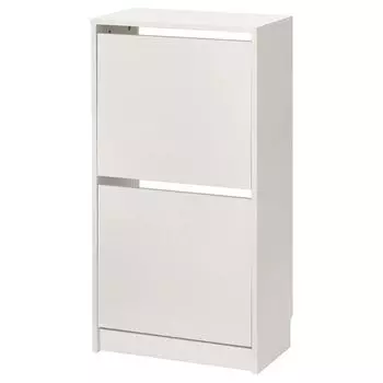 Галошница, 2 отделения, белый, 49х28х93 см, BISSA IKEA
