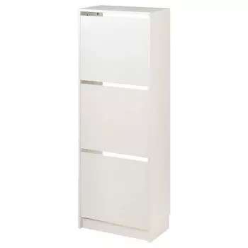 Галошница 3 отделения, белый, 49х28х135 см, BISSA IKEA