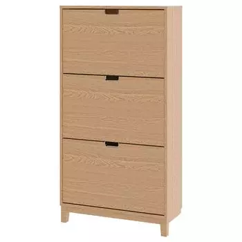 Галошница 3 отделения, дубовый шпон, 79х29х148 см, STLL IKEA