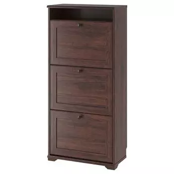 Галошница 3 отделения, коричневая, 61х30х130 см, BRUSALI IKEA