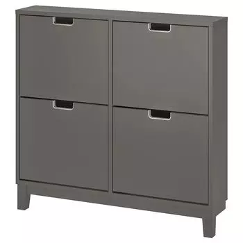 Галошница 4 отделения, темно-серый, 96х17х90 см, STLL IKEA