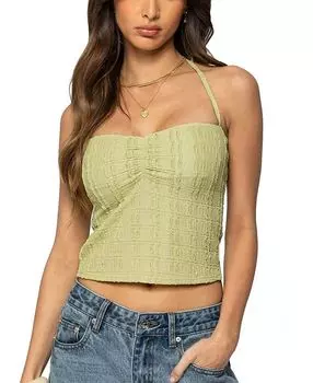 Галя Текстурированный Топ-Халтер Edikted, зеленый