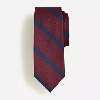 Галстук английский шелковый в диагональную полоску J.Crew, синий