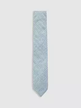 Галстук aurelio с шелковой булавкой в горошек Reiss, цвет Soft Blue