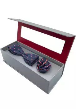 Галстук-бабочка Cinque (2 шт.), смесь льна и шелка, с фантазийным узором, оранжевый