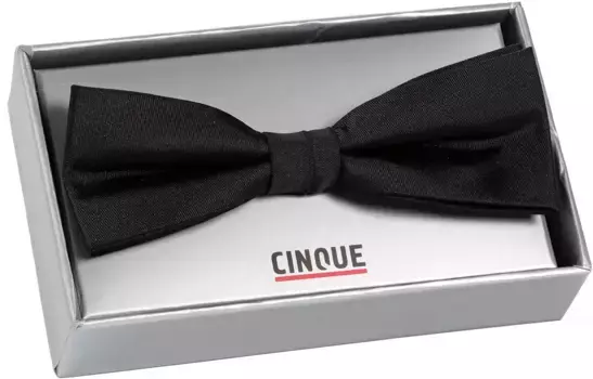 Галстук-бабочка Cinque "PEPE", завязанный, двухслойный, с застежкой на крючок, черный