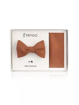 Галстук-бабочка FAFIGO Fliege Einstecktuch Set \, коричневый