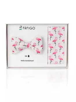 Галстук-бабочка FAFIGO Set Crockett, белый