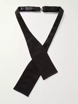 Галстук-бабочка из шелка с жаккардовым узором и узором пейсли, готовый к использованию CHARVET, черный