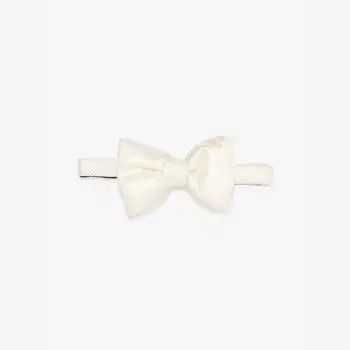 Галстук-Бабочка из текстурированного шелка Tom Ford, белый