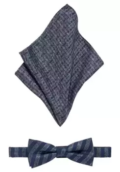 Галстук-бабочка MONTI (2 шт.) смесовый шелк и вискоза для особых случаев в коробке, синий