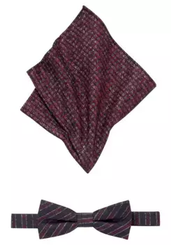 Галстук-бабочка MONTI (2 шт.) смесовый шелк и вискоза для особых случаев в коробке, красный