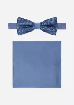 Галстук-бабочка MONTI (комплект, 2 шт.), галстук-бабочка в минималистичный узор, с однотонным нагрудным платком в тон, цвет морской волны