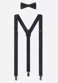 Галстук-бабочка MONTI "PAULINO", в комплекте с подтяжками в тон, узор пейсли, синий