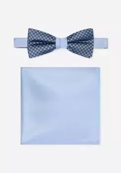 Галстук-бабочка MONTI "SCIPIO" (комплект, 2 шт.), галстук-бабочка в клетку, с однотонным нагрудным платком в тон, синий