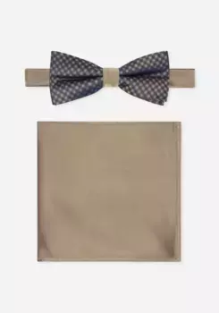 Галстук-бабочка MONTI "SCIPIO" (комплект, 2 шт.), галстук-бабочка в клетку, с однотонным нагрудным платком в тон, цвет Camel