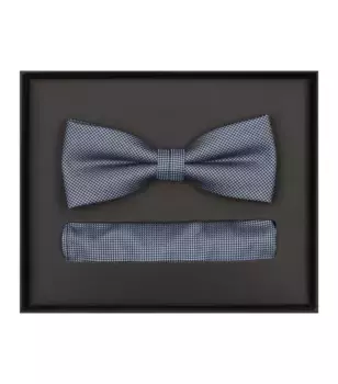 Галстук-бабочка VENTI "Комплект из галстука-бабочки и нагрудного платка VENTI с рисунком", синий