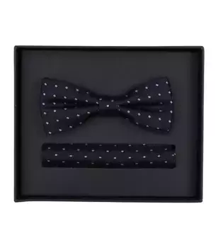 Галстук-бабочка VENTI "Комплект из галстука-бабочки и нагрудного платка VENTI с рисунком", синий