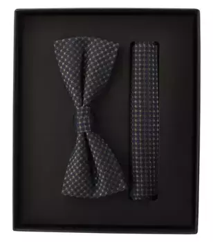 Галстук-бабочка VENTI "Комплект из галстука-бабочки и нагрудного платка VENTI с рисунком", оливковый