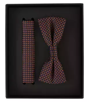 Галстук-бабочка VENTI "Комплект из галстука-бабочки и нагрудного платка VENTI с рисунком", оранжевый