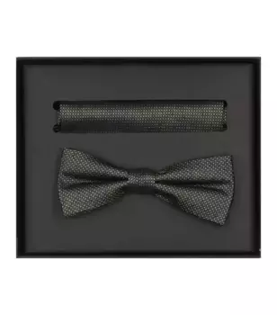 Галстук-бабочка VENTI "Комплект из галстука-бабочки и нагрудного платка VENTI с рисунком", зеленый