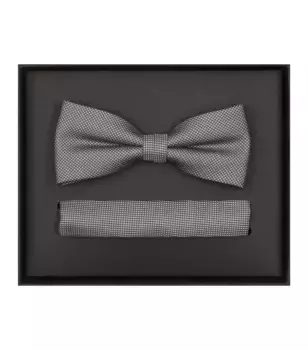 Галстук-бабочка VENTI "Комплект из галстука-бабочки и нагрудного платка VENTI с рисунком", серый