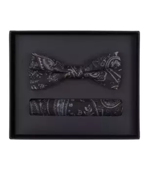 Галстук-бабочка VENTI "Комплект из галстука-бабочки и нагрудного платка VENTI с рисунком", серый