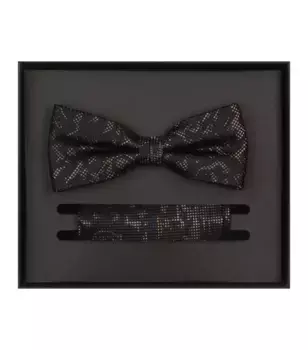 Галстук-бабочка VENTI "Комплект из галстука-бабочки и нагрудного платка VENTI с рисунком", коричневый