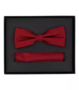 Галстук-бабочка VENTI "Комплект из галстука-бабочки и нагрудного платка VENTI с рисунком", красный