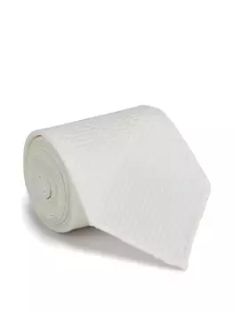 Галстук Brioni с геометрическим узором и текстурой, белый