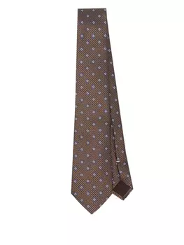 Галстук Canali из шелка, коричневый