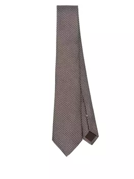 Галстук Canali из шелка, коричневый