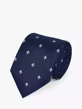 Галстук Charles Tyrwhitt Fleur de Lys Print Stain Resistant Silk, цвет french blue