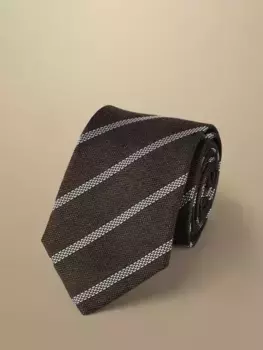 Галстук Charles Tyrwhitt Stripe Silk, цвет chocolate/brown