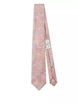 Галстук ETRO с узором пейсли и жаккардом, розовый